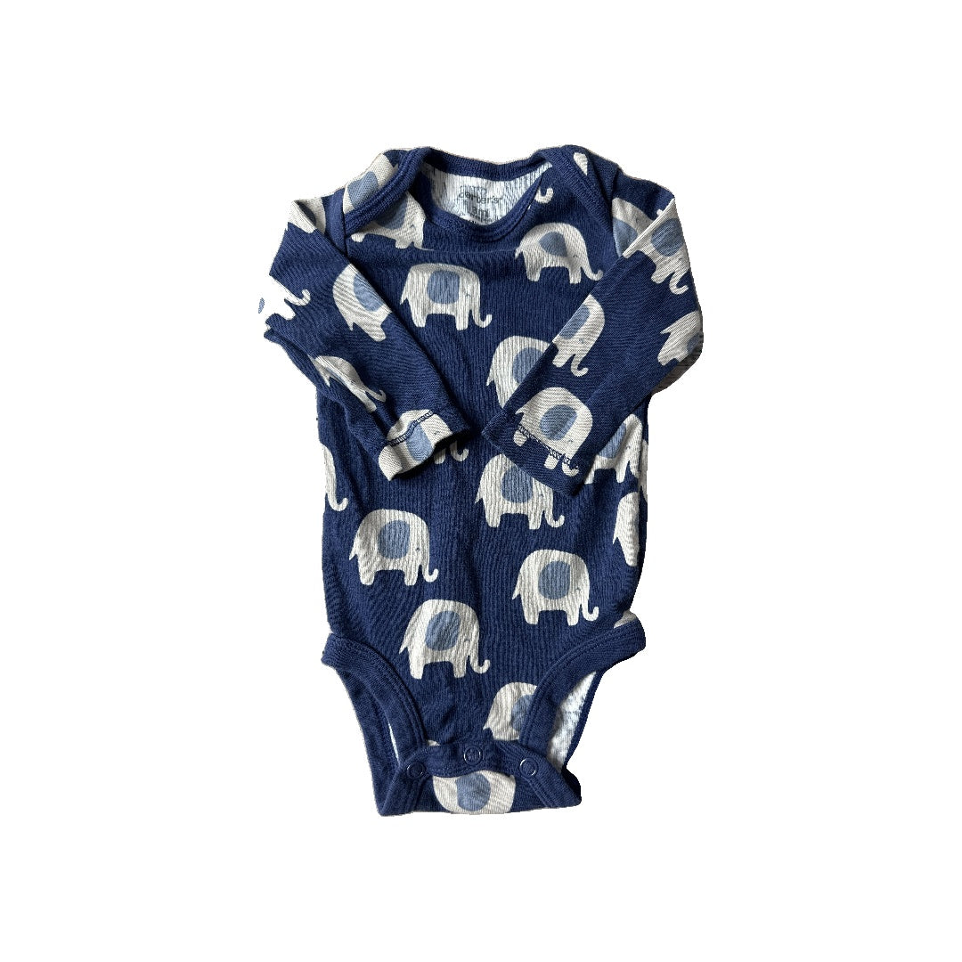 Carters Unisex Navy Blue | Elephant Onesie Size: 0-3 months Navy Blue | Elephant