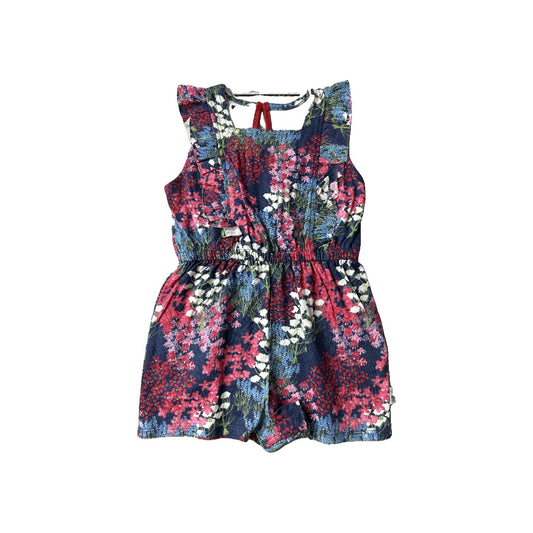 Burt's Bees Girls Navy Blue | Floral Romper Size: 18 months Navy Blue | Floral