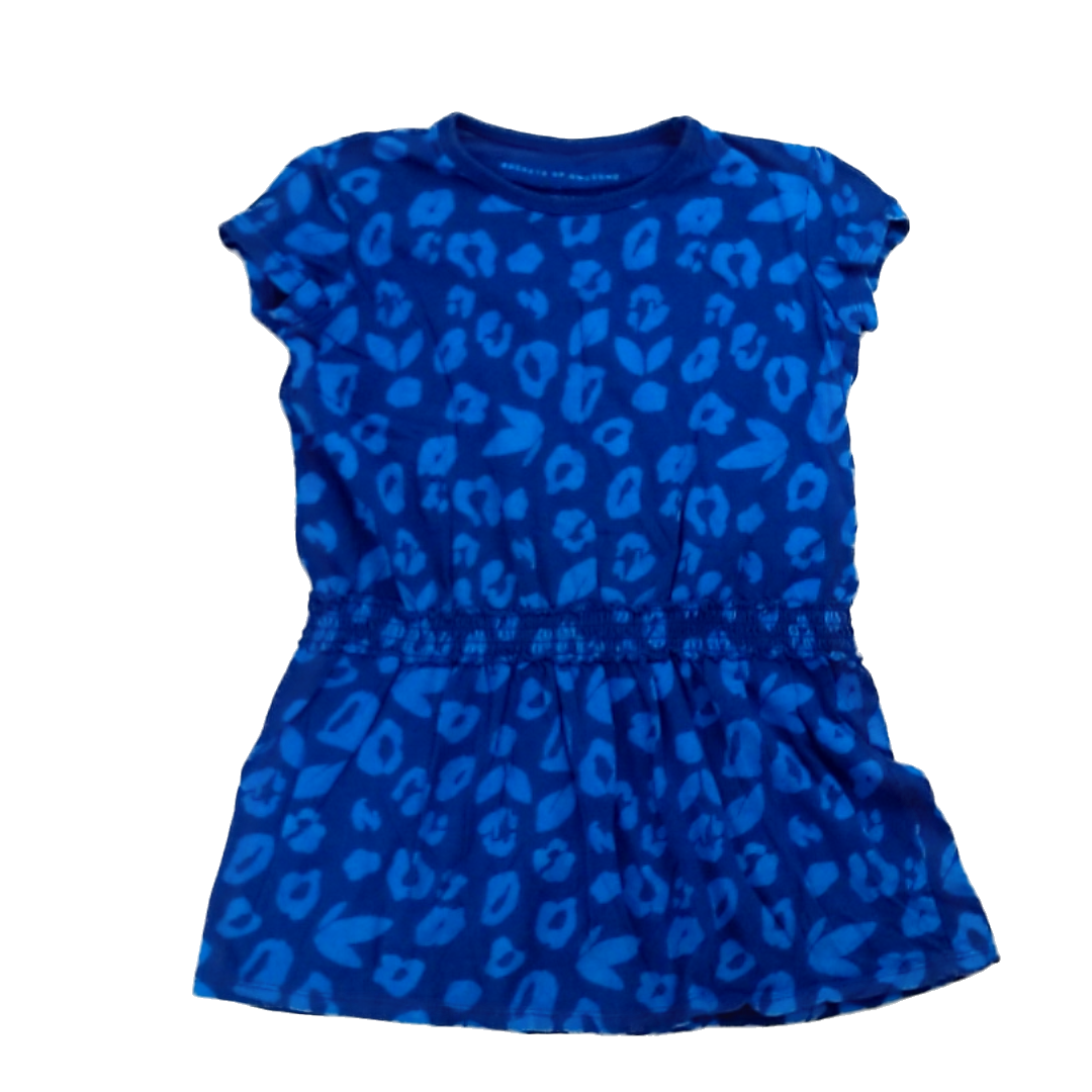 Rockets Of Awesome Girls Navy | Blue Flower Print Dress Size: 6 Years Navy | Blue Flower Print