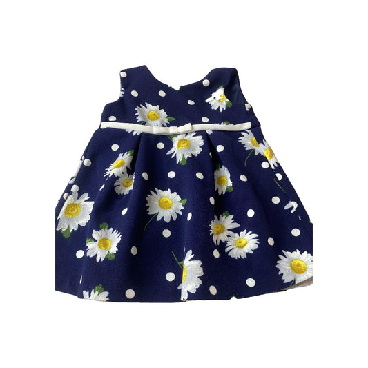 Bonnie Baby Girls Navy Blue | Flowers | White | Yellow Dress Size: 12M Navy Blue | Flowers | White | Yellow