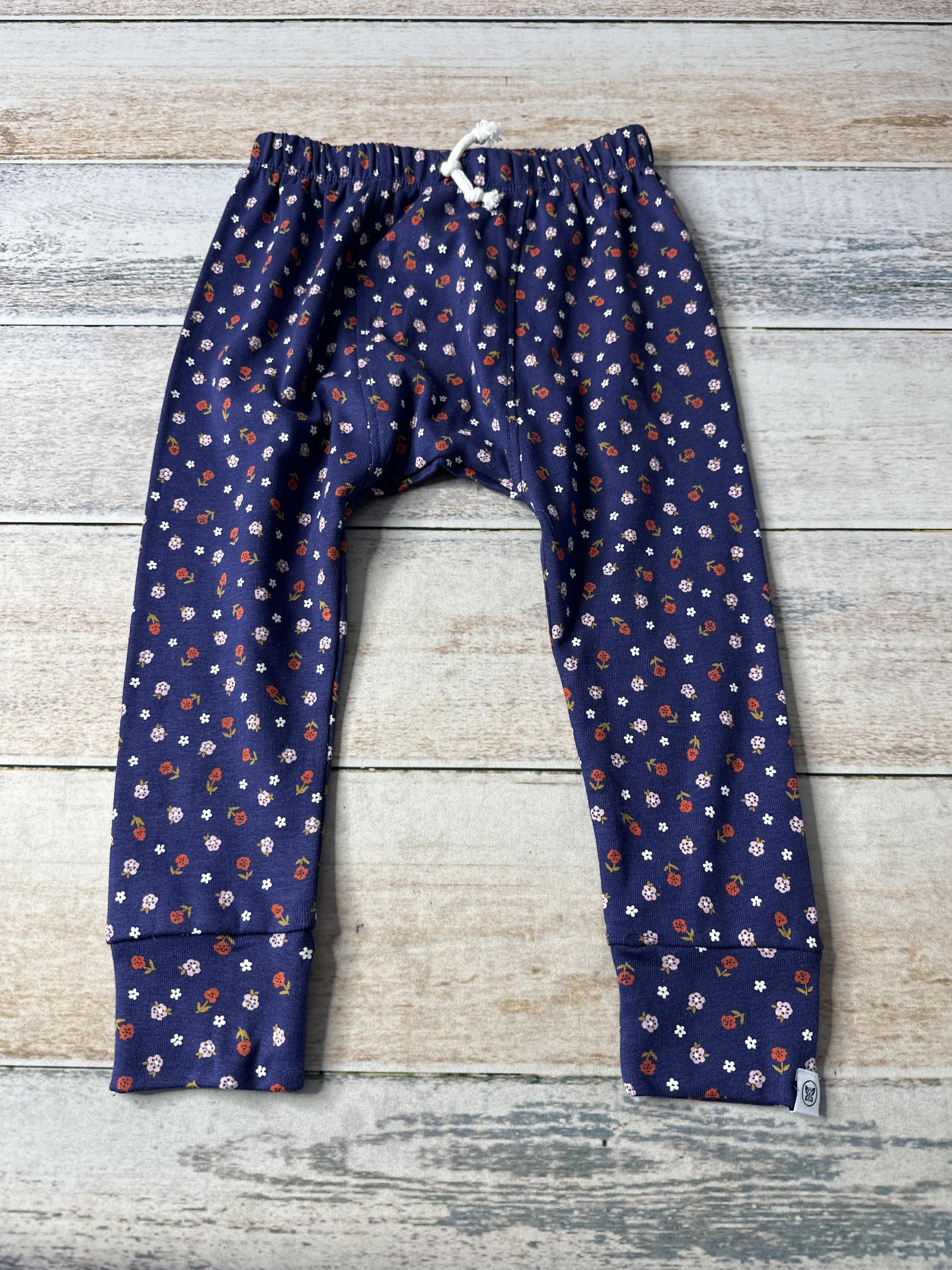 Honest co Girls Navy Blue | Flowers Pants Size: 2T Navy Blue | Flowers