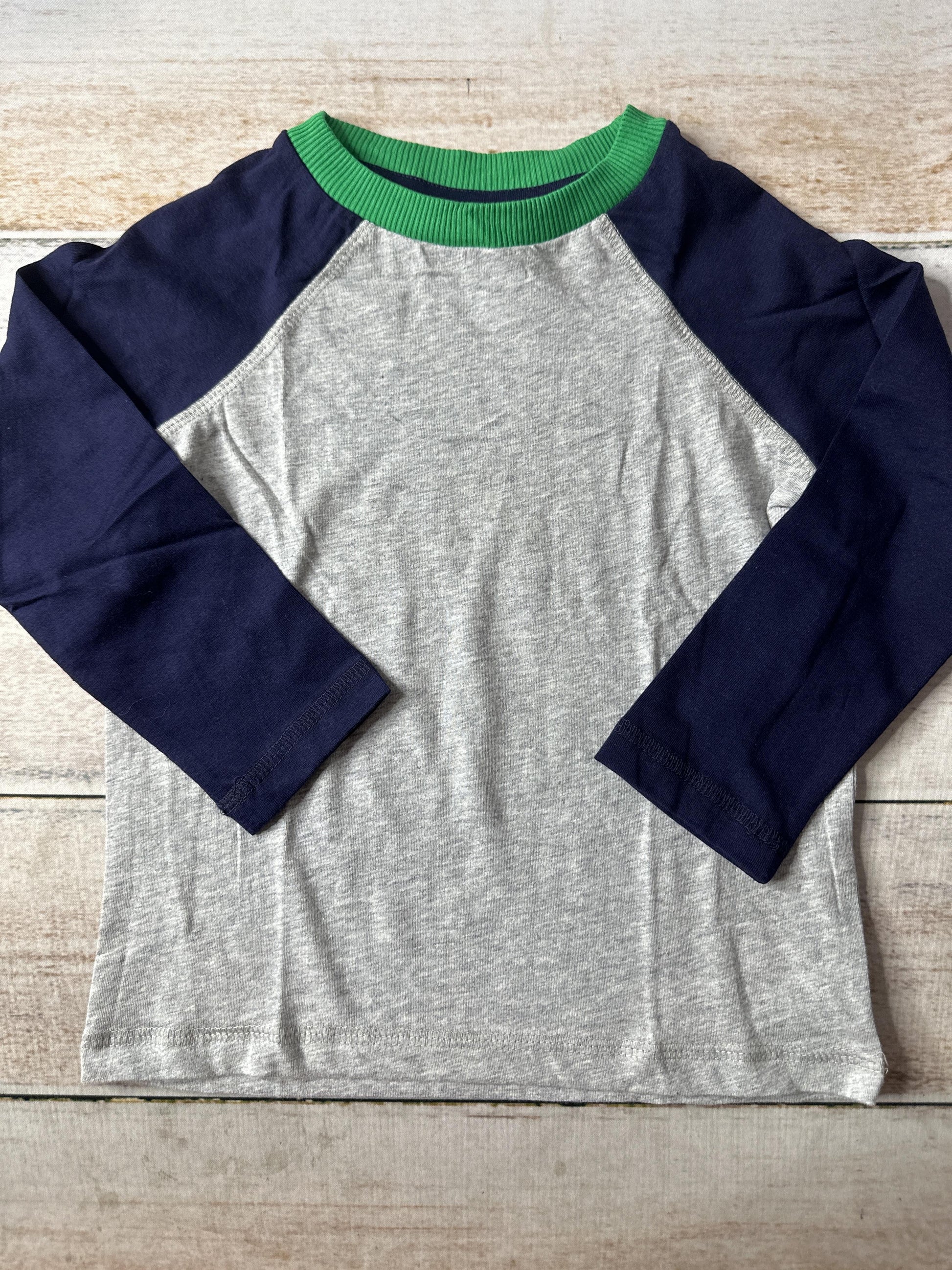Mightly Girls Navy Blue | Forest Green | Grey Long Sleeve T-Shirt Size: 3T Navy Blue | Forest Green | Grey