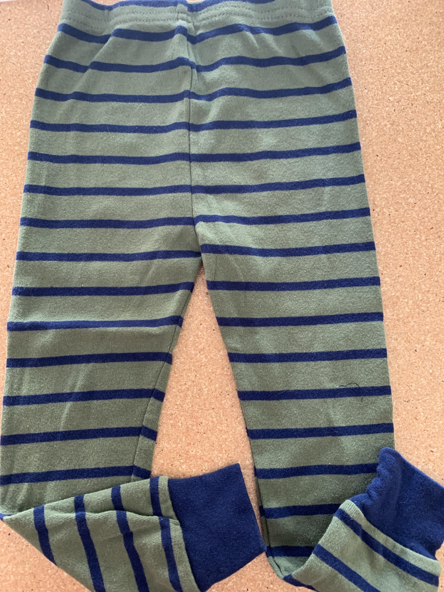 Carters Boys Navy Blue | Forest Green | Stripe | dinosaur feet Pajamas Size: 3T Navy Blue | Forest Green | Stripe | dinosaur feet