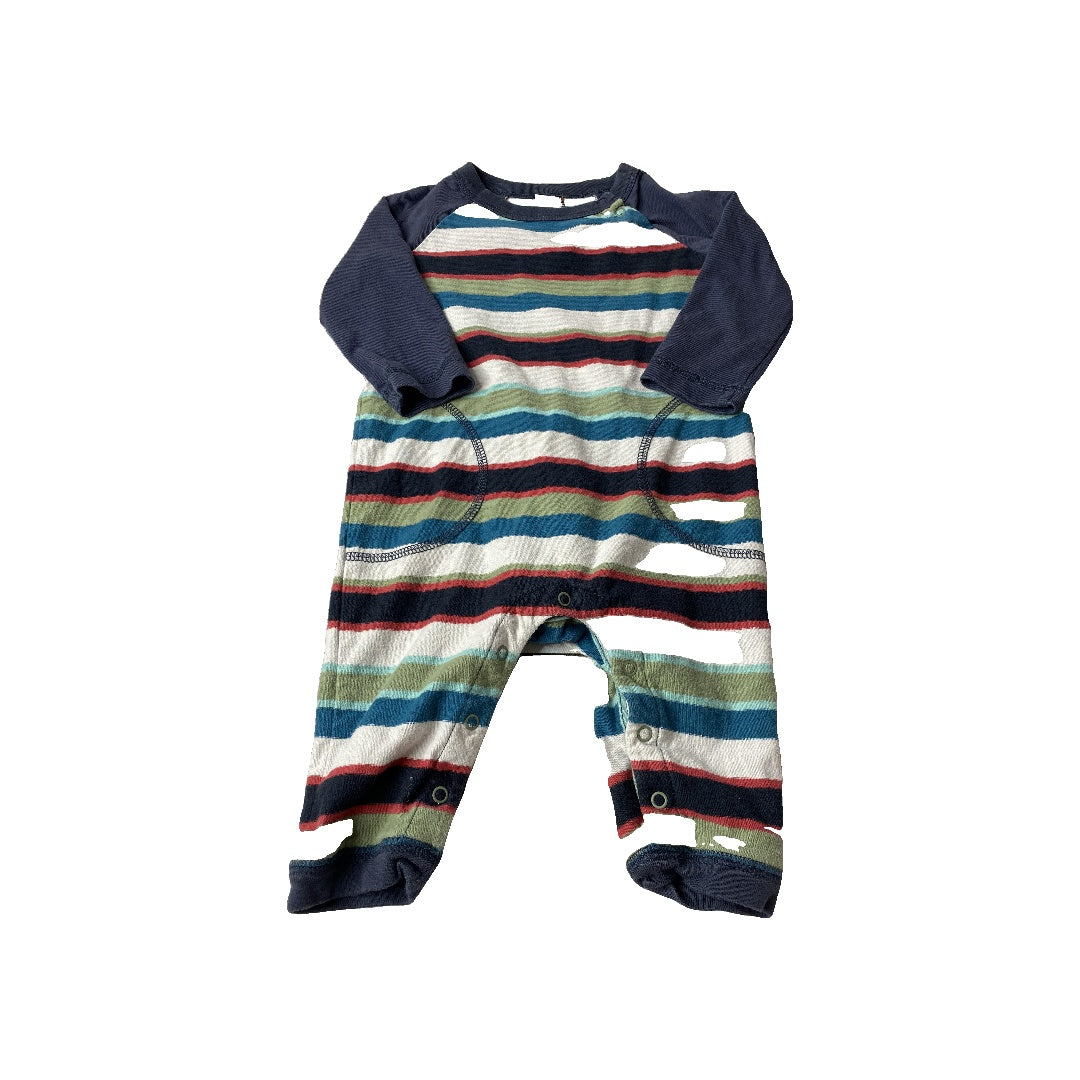Tea Boys Navy Blue | Forest Green | Wool White | Black | Striped Long Sleeve Outfit Size: 6-9 months Navy Blue | Forest Green | Wool White | Black | Striped