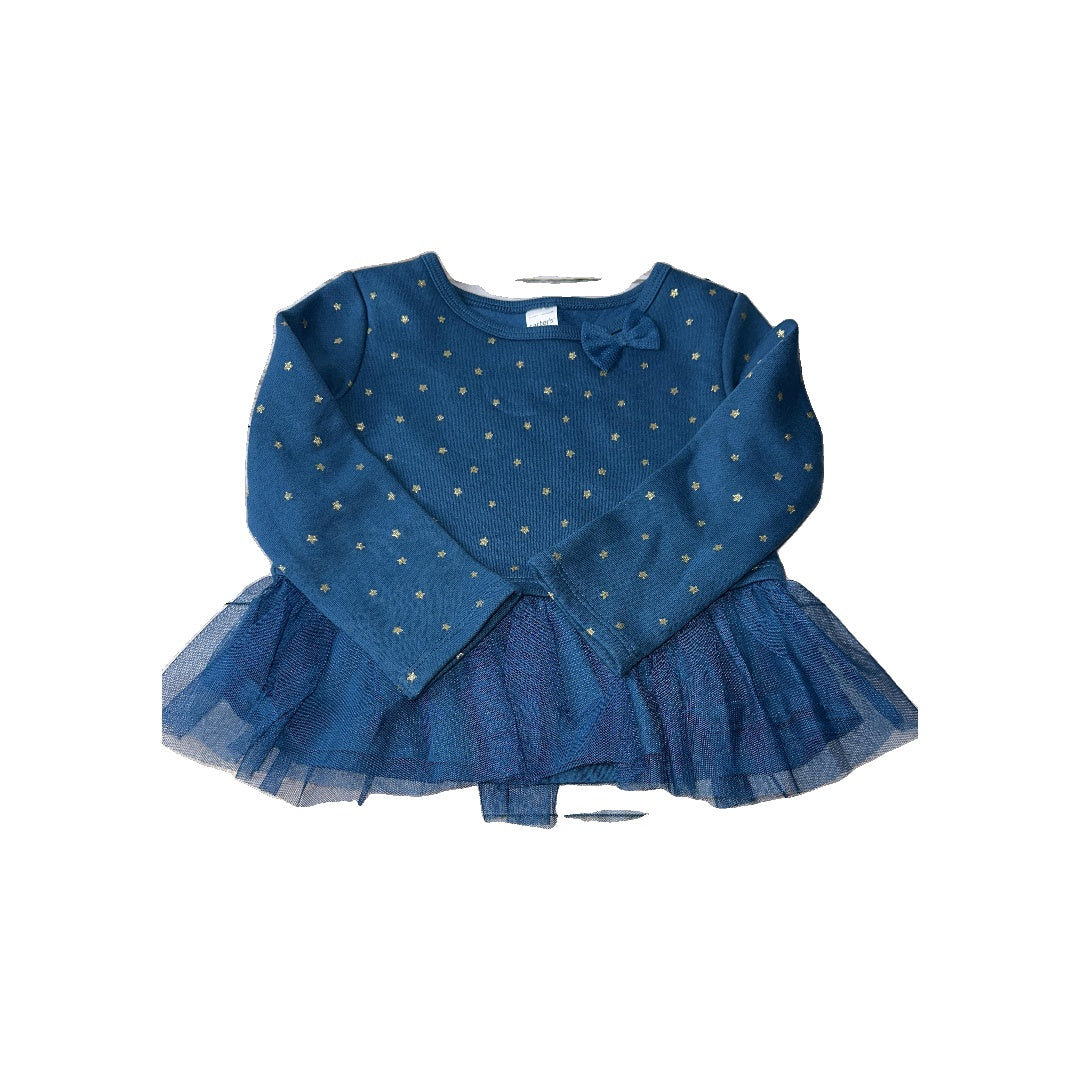 Carters Girls Navy Blue | Gold | Stars Long Sleeve Shirt Size: 2T Navy Blue | Gold | Stars