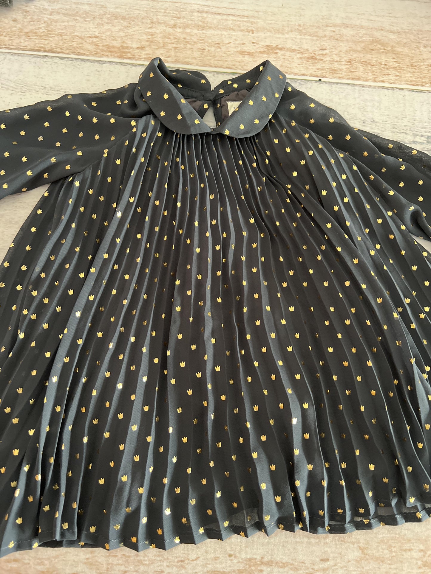 Gap Girls Navy Blue | Gold Dress Size: 12-18 months Navy Blue | Gold