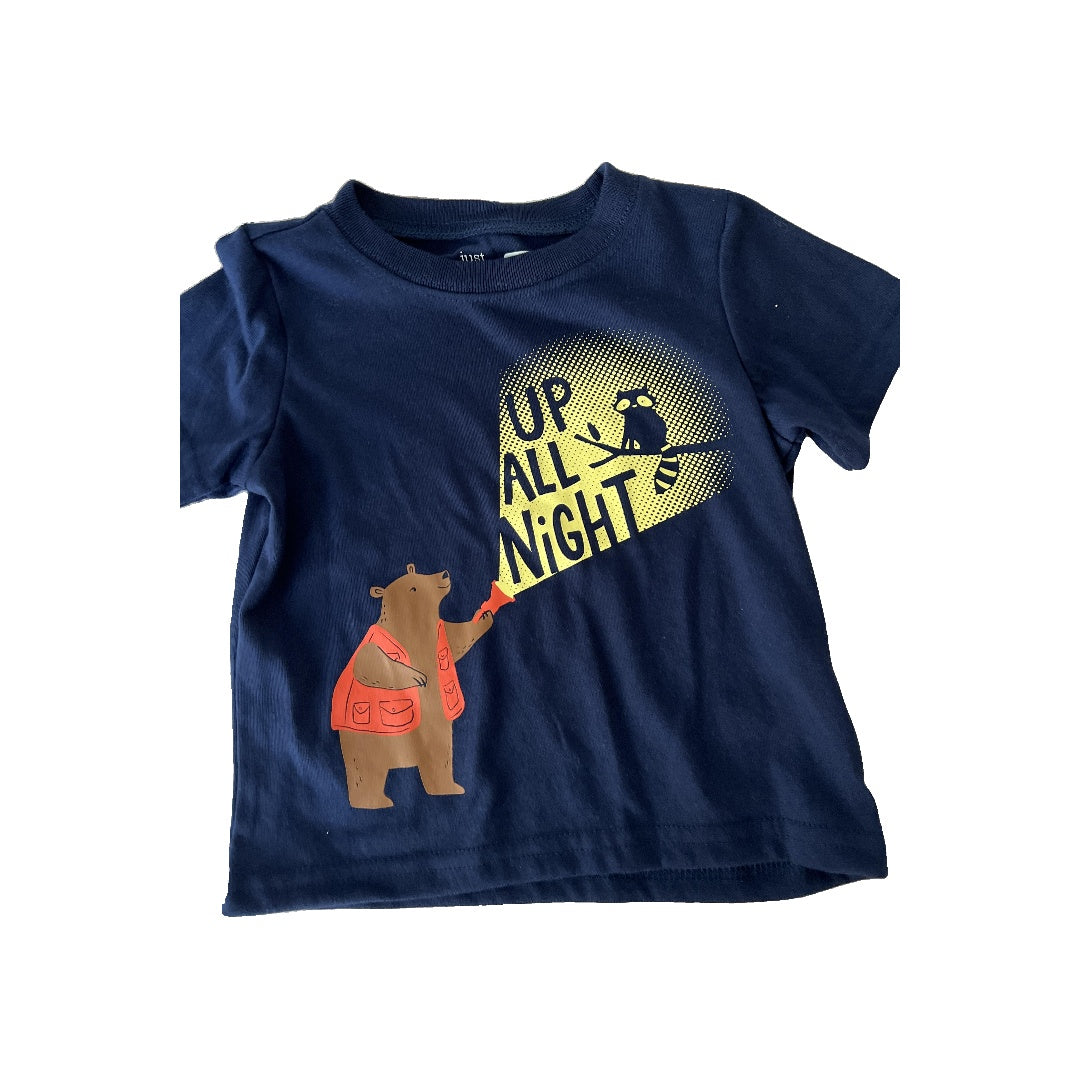 Just Born Boys Navy Blue | Graphic T-Shirt Size: 18 months Navy Blue | Graphic