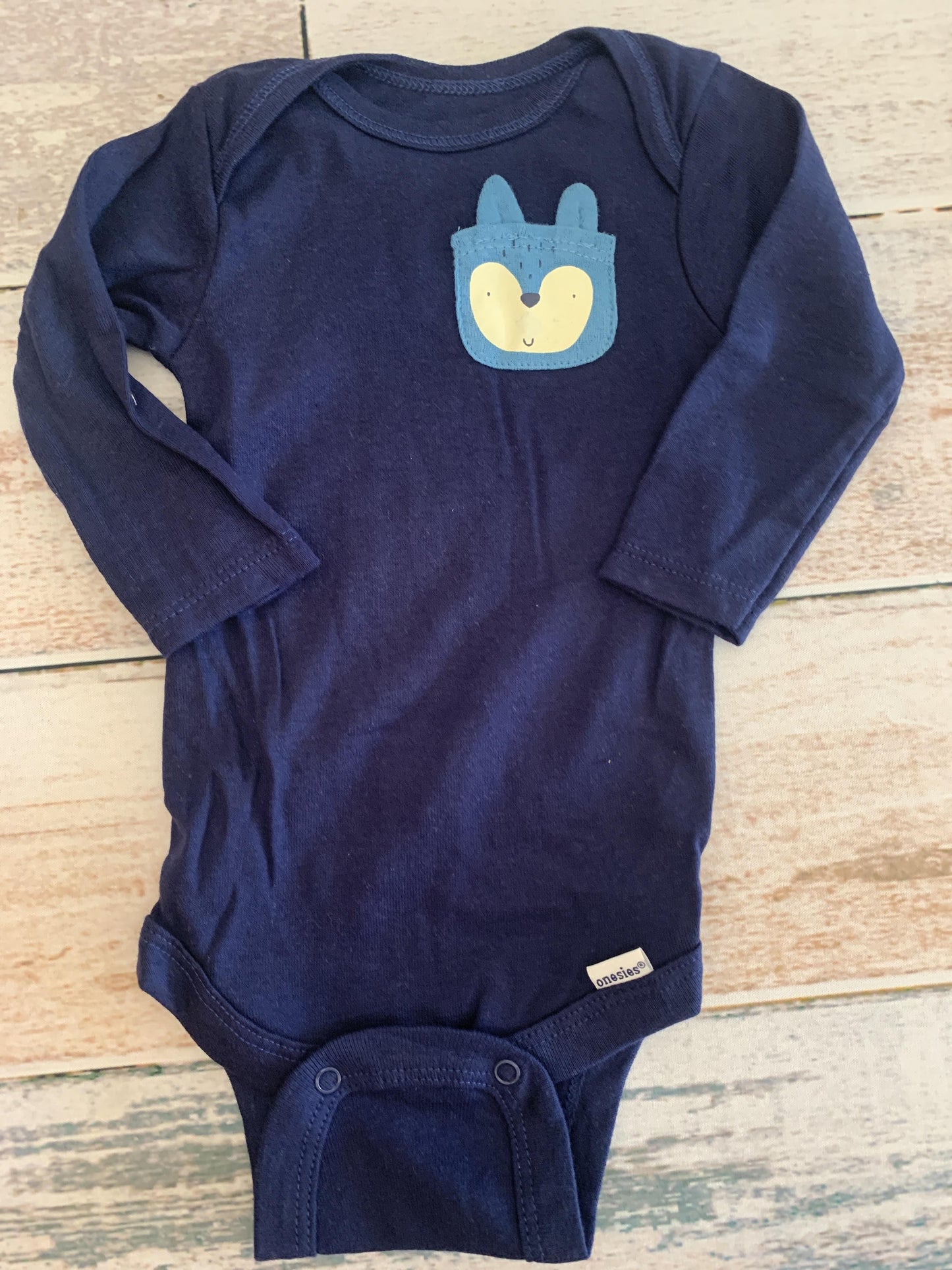 Gerber organic Boys Navy Blue | Graphic Onesie Size: 0-3 months Navy Blue | Graphic