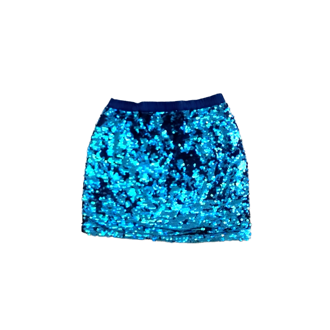 Rockets Of Awesome Girls Navy | Blue Green Sequins Skirt Size: 10 - 12 Years Navy | Blue Green Sequins