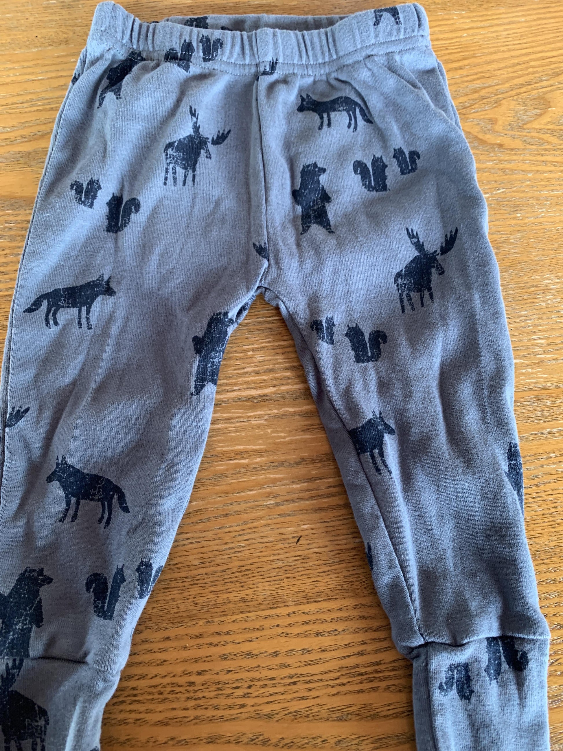 Oliver & Rain Boys Navy Blue | Grey | animals Pajamas Size: 18 months Navy Blue | Grey | animals