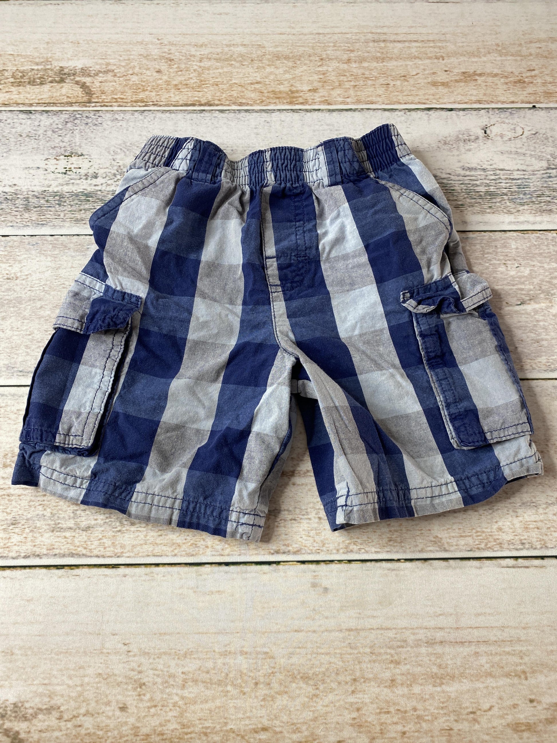 Garanimals Boys Navy Blue | Grey | Check Shorts Size: 3T Navy Blue | Grey | Check