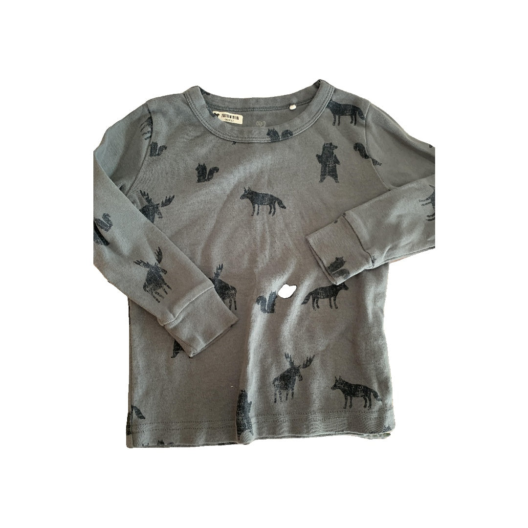 Oliver & Rain Unisex Navy Blue | Grey | Pattern Pajamas Size: 24 months Navy Blue | Grey | Pattern