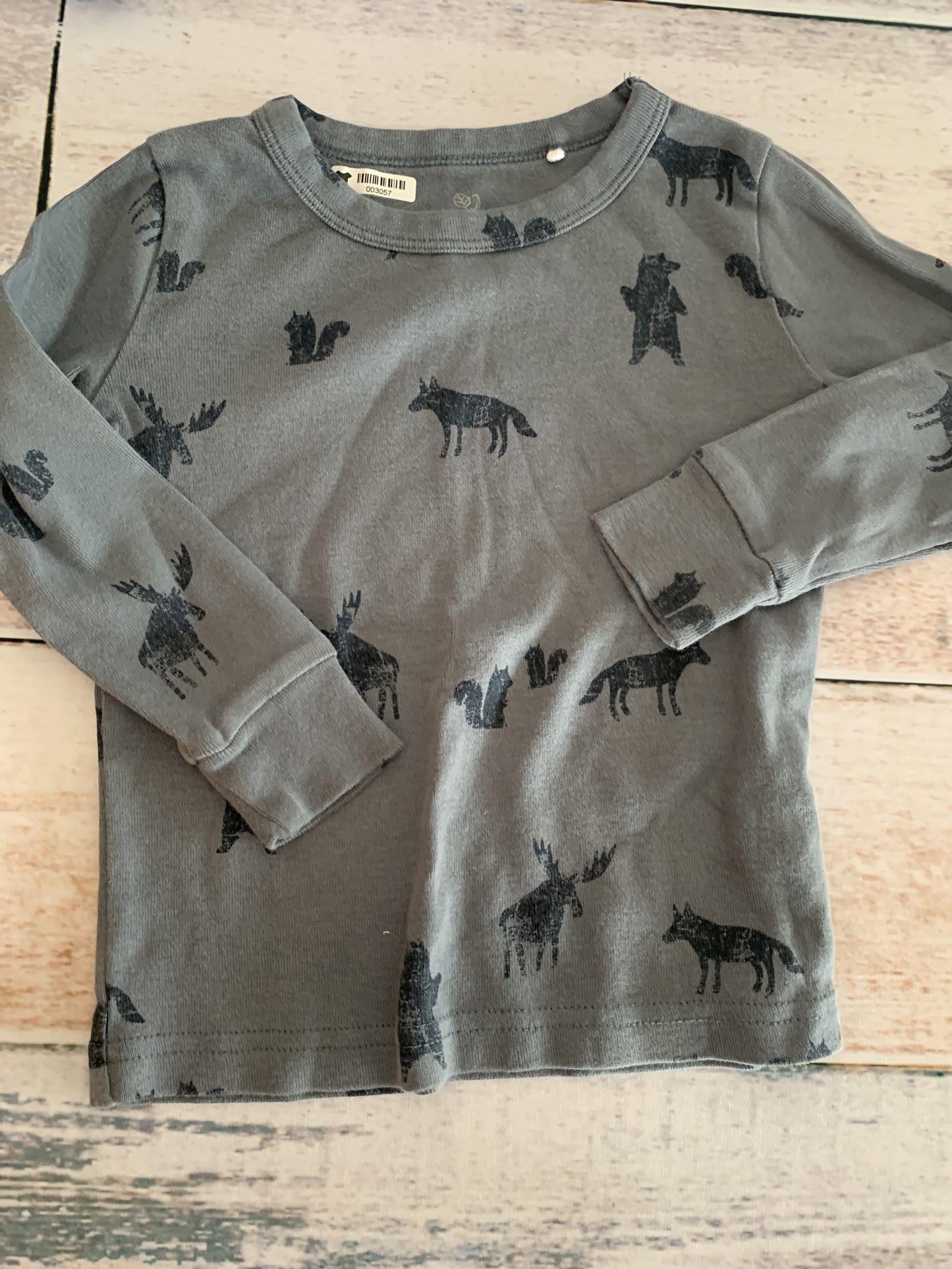 Oliver & Rain Unisex Navy Blue | Grey | Pattern Pajamas Size: 24 months Navy Blue | Grey | Pattern