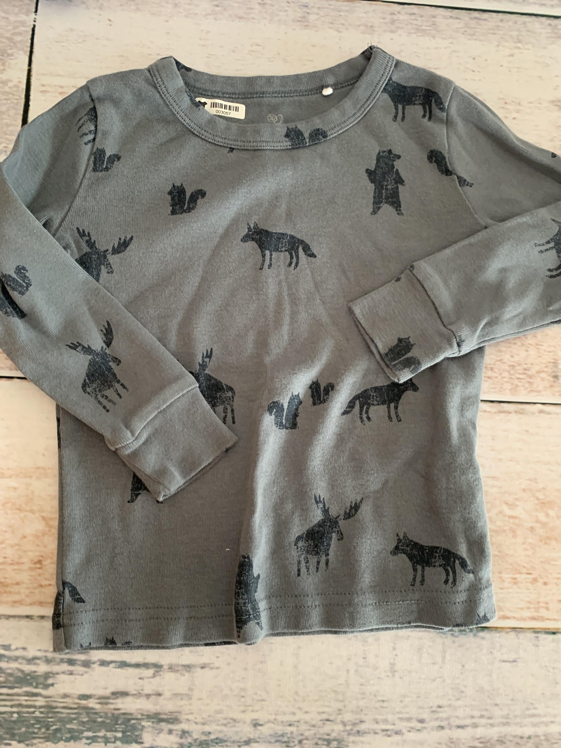 Oliver & Rain Unisex Navy Blue | Grey | Pattern Pajamas Size: 24 months Navy Blue | Grey | Pattern