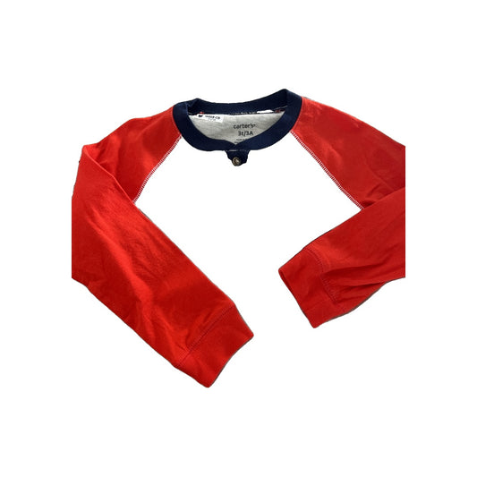 Carters Boys Navy Blue | Grey | Red Long Sleeve Shirt Size: 3T Navy Blue | Grey | Red
