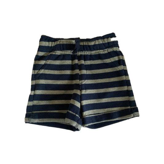 Cat & Jack Boys Navy Blue | Grey | Stripe Shorts Size: 12M Navy Blue | Grey | Stripe