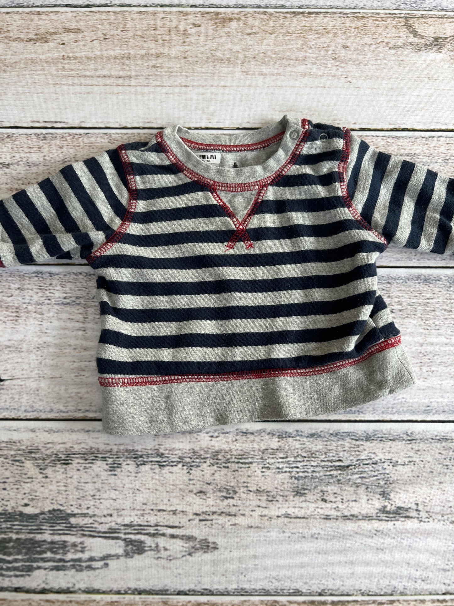 Gap Boys Navy Blue | Grey | Stripe Sweater Size: 0-3 months Navy Blue | Grey | Stripe