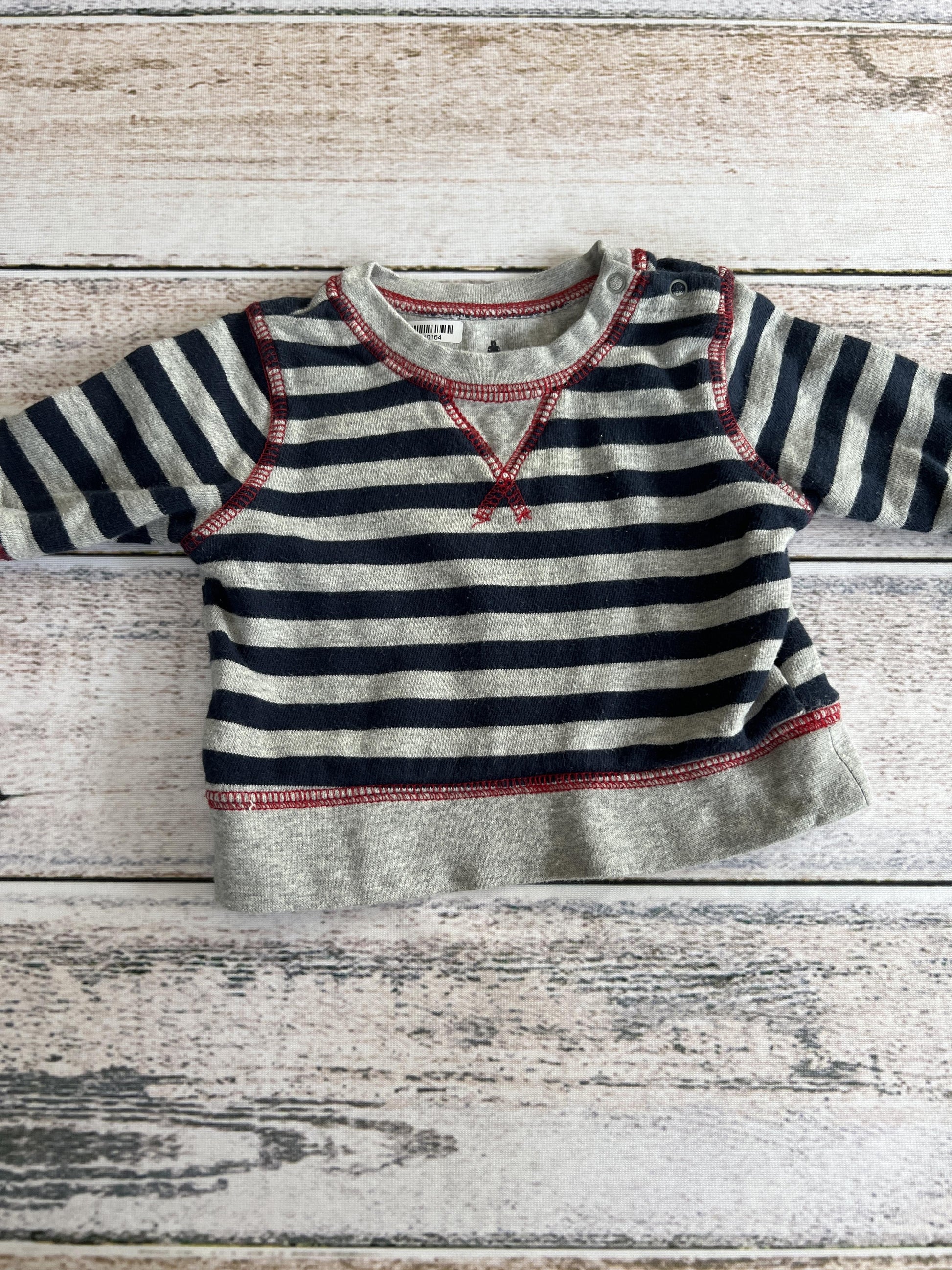 Gap Boys Navy Blue | Grey | Stripe Sweater Size: 0-3 months Navy Blue | Grey | Stripe