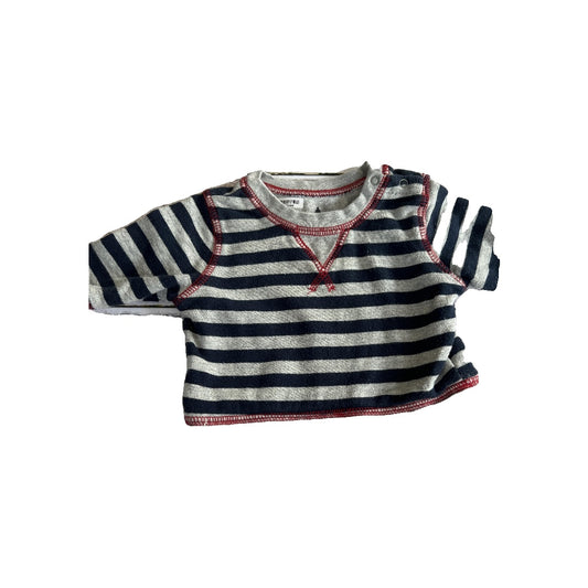 Gap Boys Navy Blue | Grey | Stripe Sweater Size: 0-3 months Navy Blue | Grey | Stripe