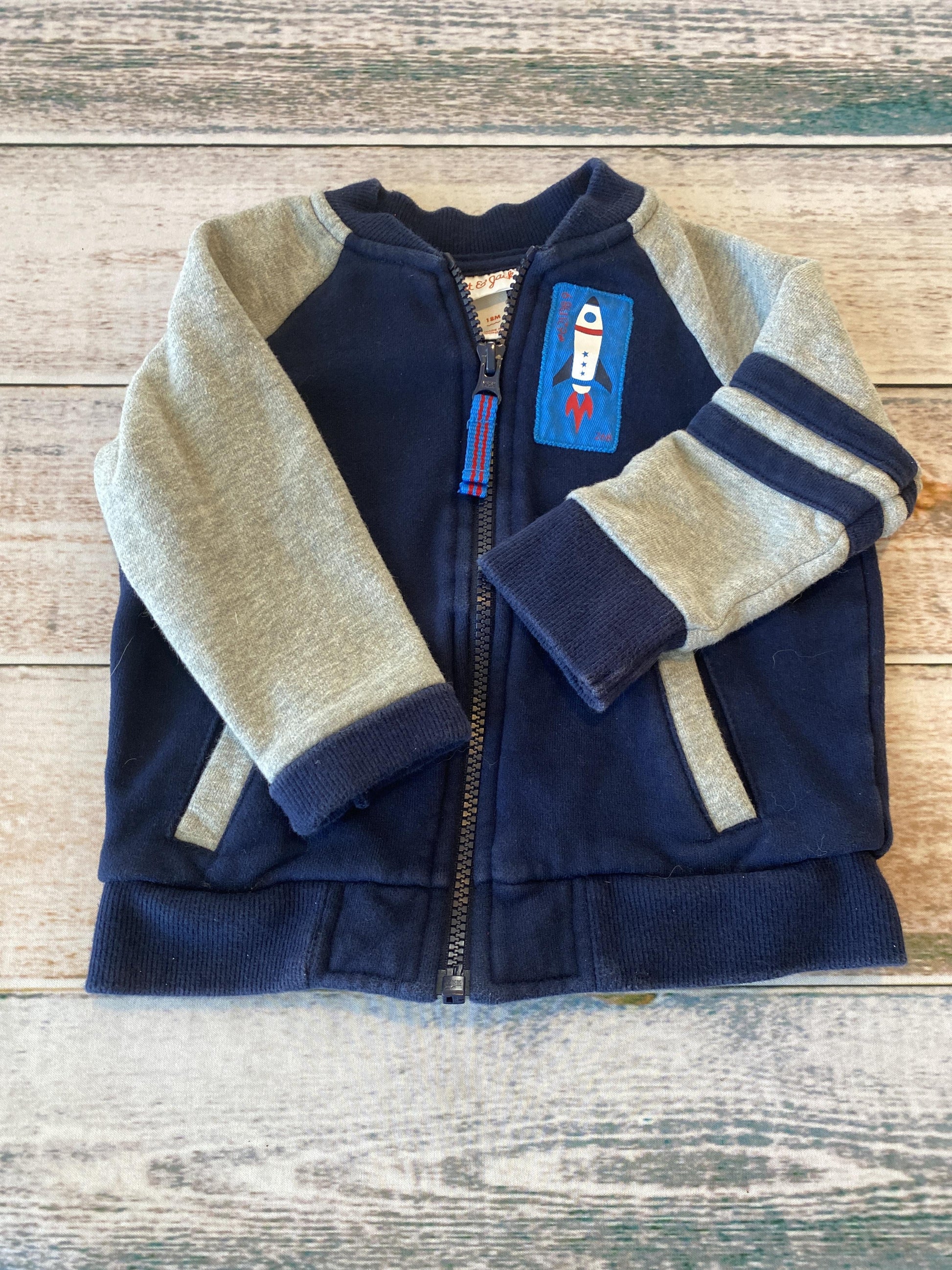 Cat & Jack Boys Navy Blue | Grey Sweater Size: 18 months Navy Blue | Grey