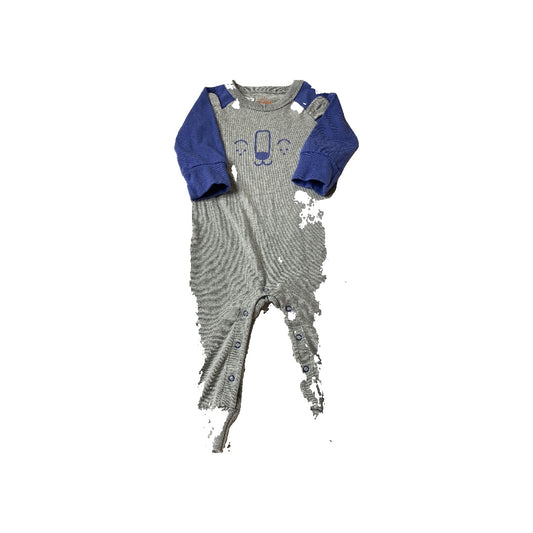 Cat & Jack Boys Navy Blue | Grey Long Sleeve Outfit Size: 6-9 months Navy Blue | Grey