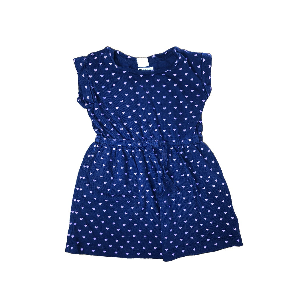 Gap Girls Navy Blue | Hearts | pink Dress Size: 2T Navy Blue | Hearts | pink