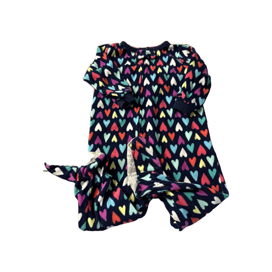 Carters Girls Navy Blue | Hearts Pajamas Size: 12 months Navy Blue | Hearts