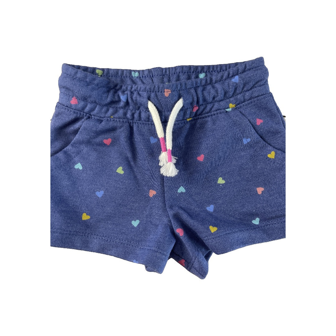 Cat & Jack Girls Navy Blue | Hearts Shorts Size: 2T Navy Blue | Hearts