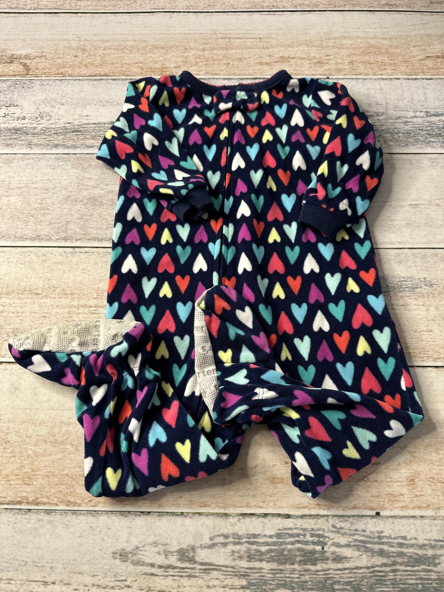 Carters Girls Navy Blue | Hearts Pajamas Size: 12 months Navy Blue | Hearts