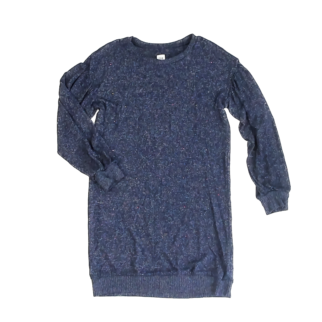 Gap Girls Navy Blue Heather | Rhinestones Sweater Dress Size: M (8) Navy Blue Heather | Rhinestones