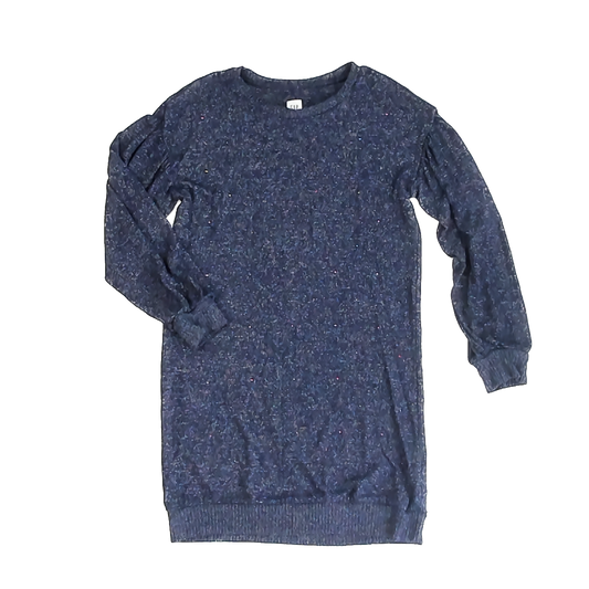 Gap Girls Navy Blue Heather | Rhinestones Sweater Dress Size: M (8) Navy Blue Heather | Rhinestones