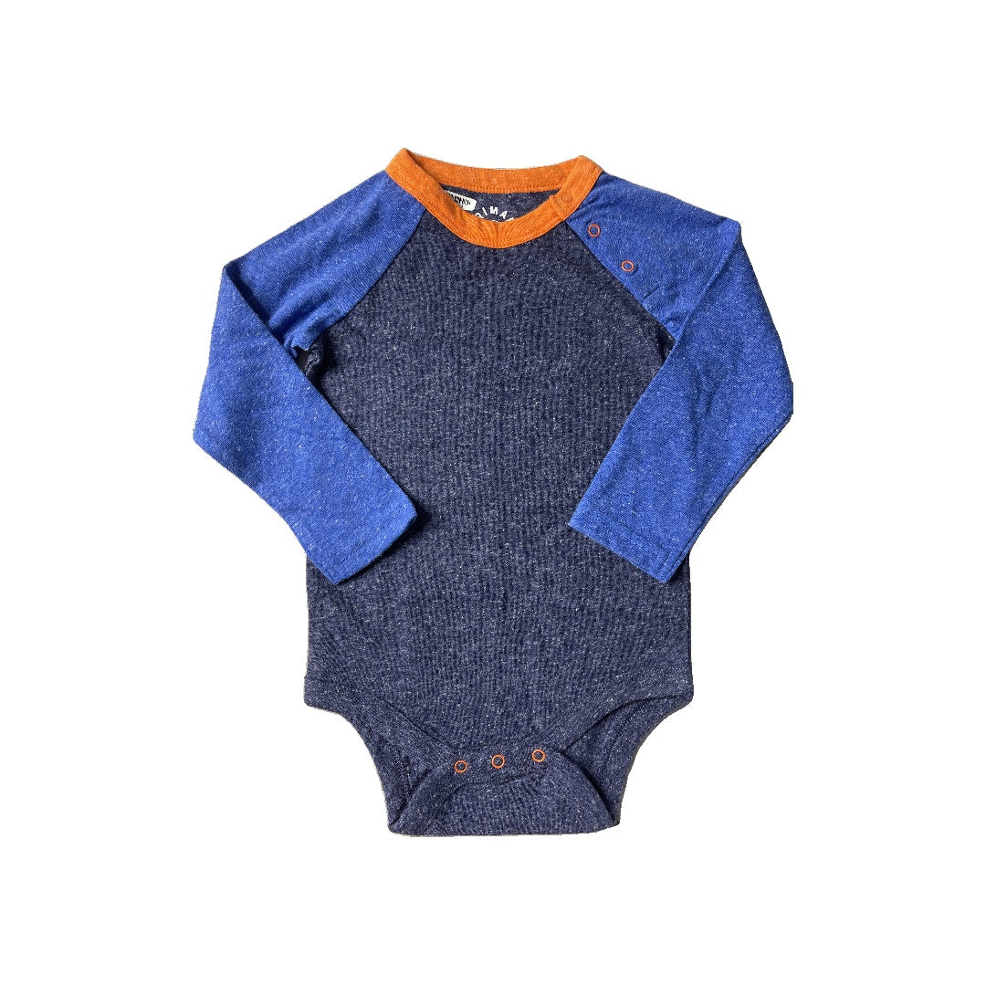 Primary Boys Navy Blue | Light Blue | orange Onesie Size: 18 months Navy Blue | Light Blue | orange