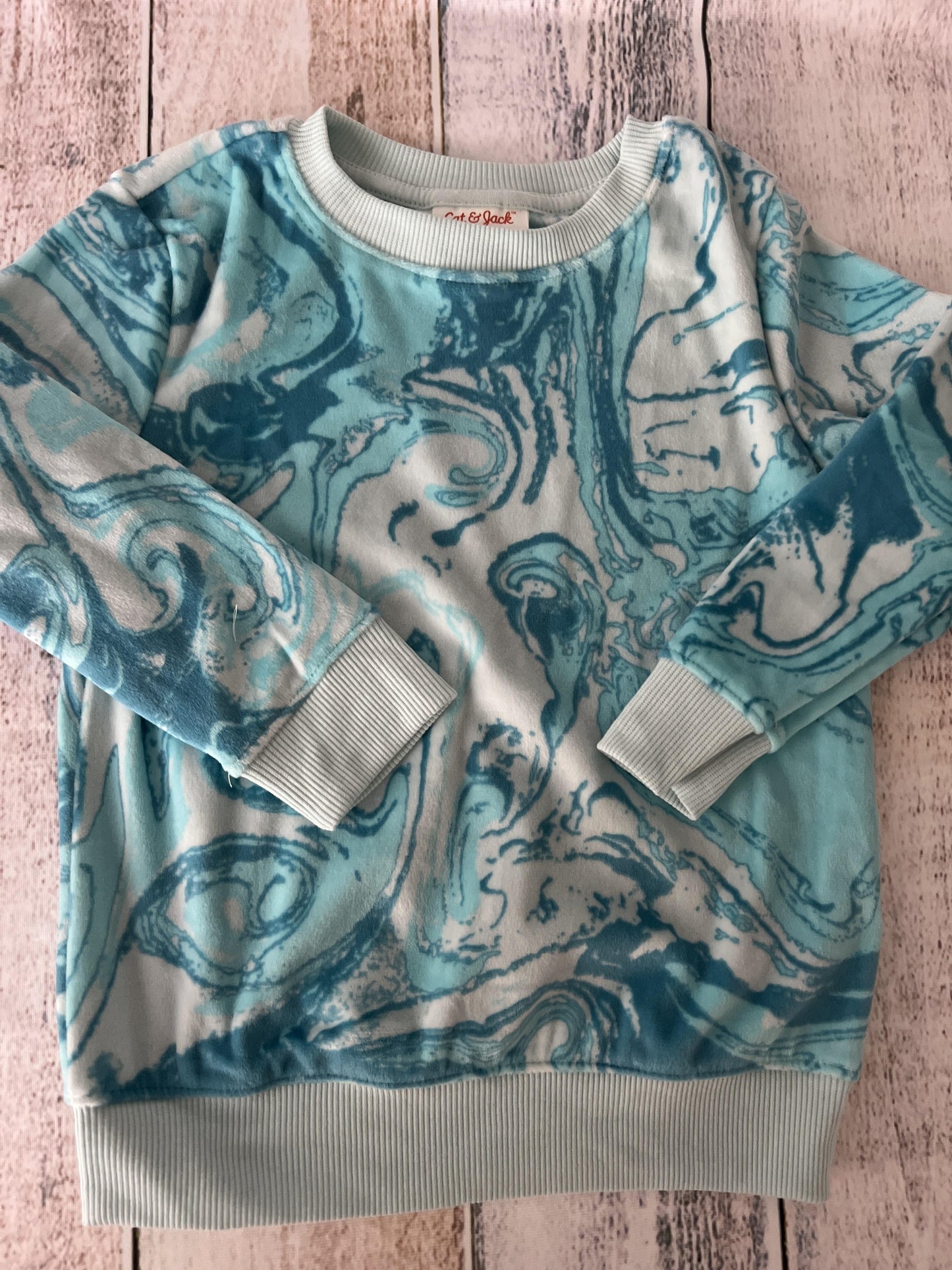 Cat & Jack Unisex Navy Blue | Light Blue | Pattern Sweatshirt Size: 3T Navy Blue | Light Blue | Pattern