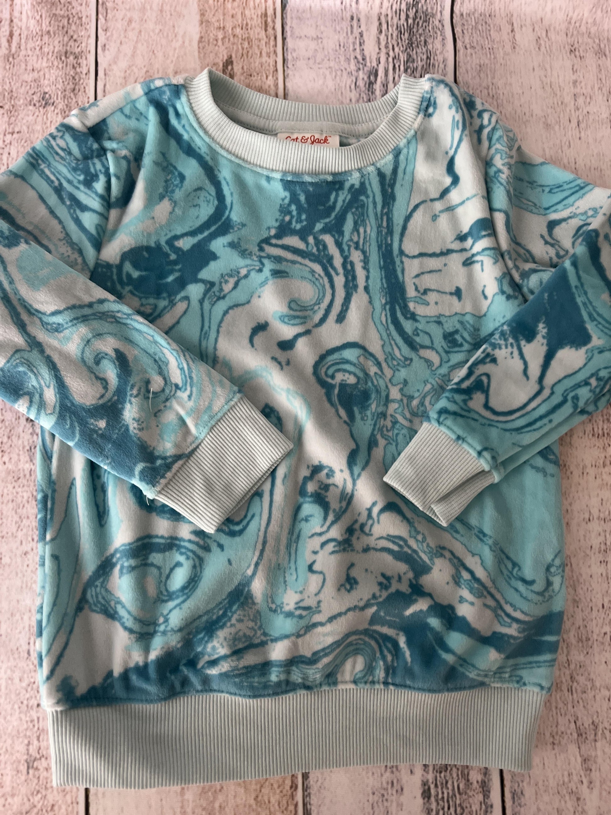 Cat & Jack Unisex Navy Blue | Light Blue | Pattern Sweatshirt Size: 3T Navy Blue | Light Blue | Pattern