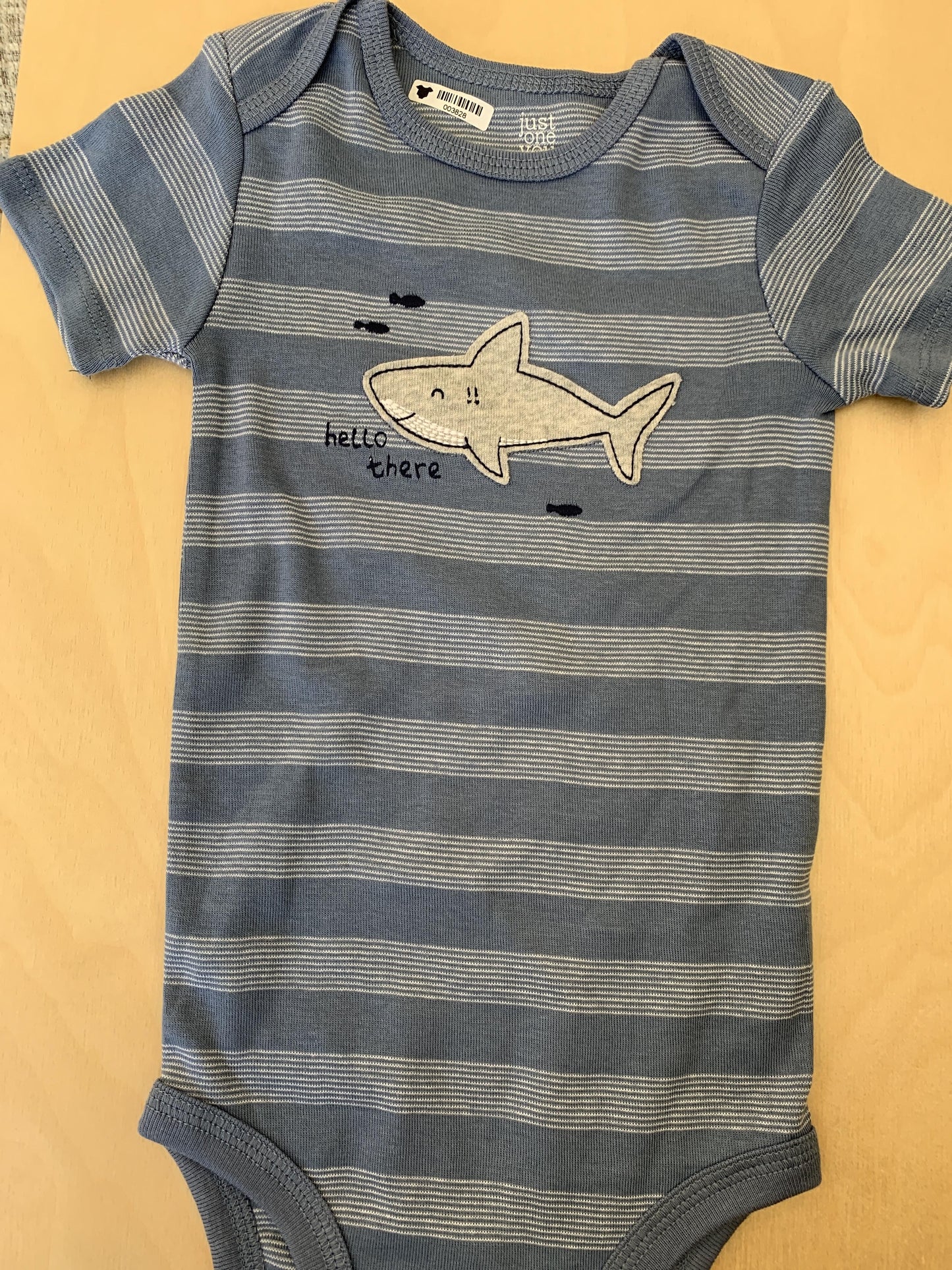 Carters Boys Navy Blue | Light Blue | Stripe | Sharks Onesie Size: 18 months Navy Blue | Light Blue | Stripe | Sharks