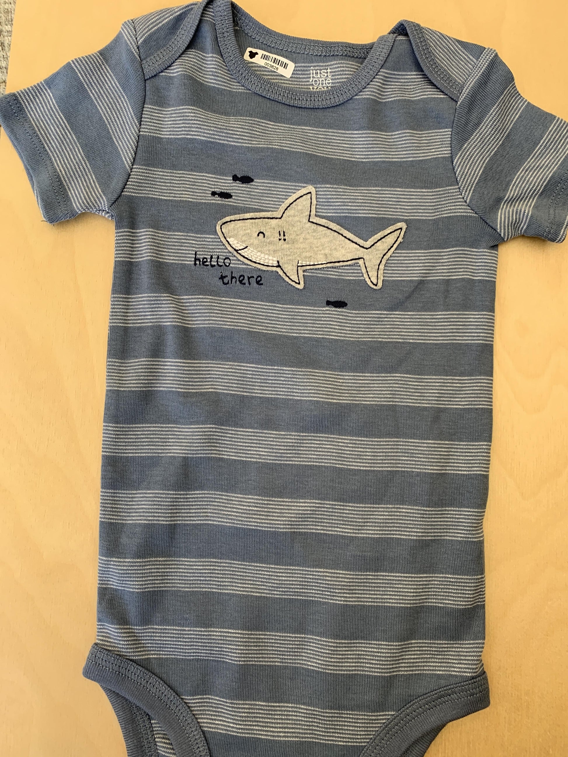 Carters Boys Navy Blue | Light Blue | Stripe | Sharks Onesie Size: 18 months Navy Blue | Light Blue | Stripe | Sharks