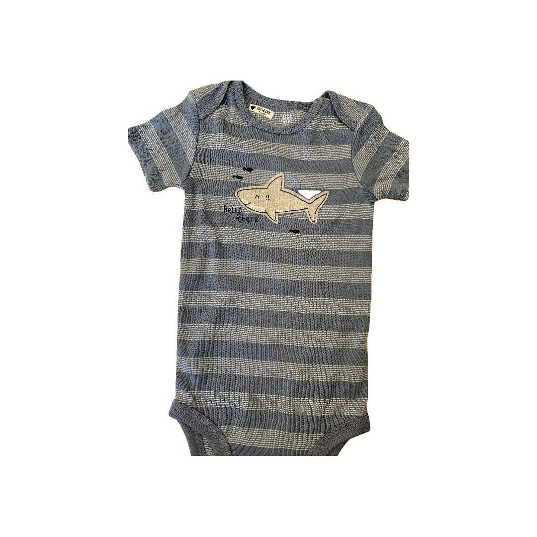 Carters Boys Navy Blue | Light Blue | Stripe | Sharks Onesie Size: 18 months Navy Blue | Light Blue | Stripe | Sharks