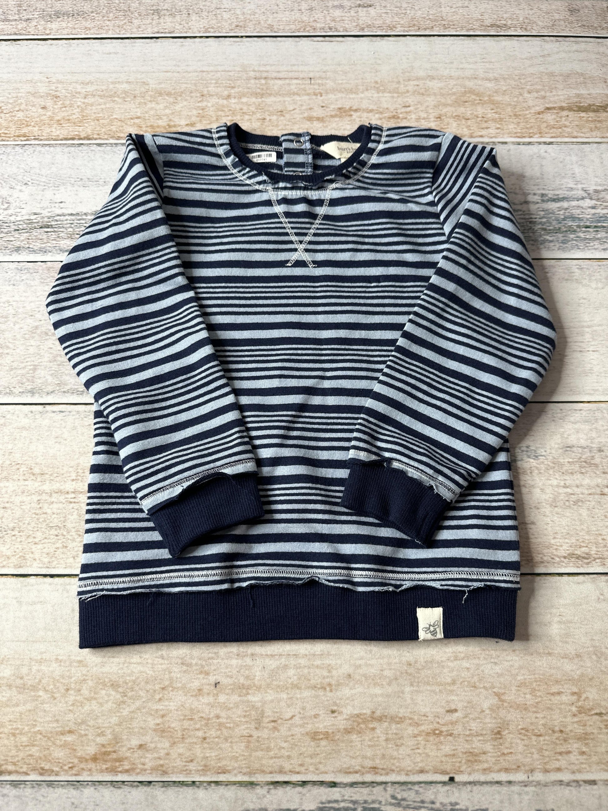 Burt's Bees Boys Navy Blue | Light Blue | Stripe Sweater Size: 3T Navy Blue | Light Blue | Stripe