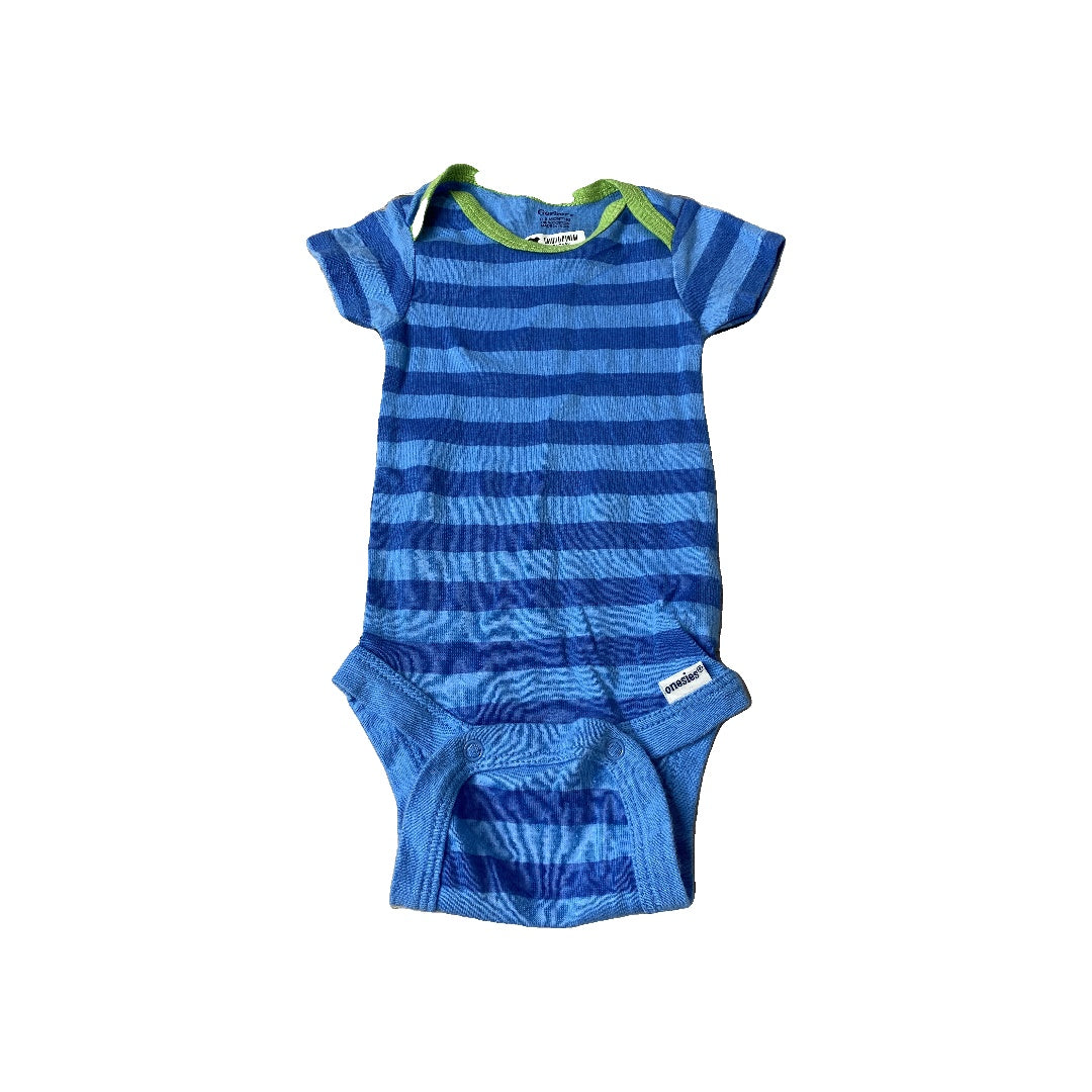 Gerber Boys Navy Blue | Light Blue | Stripe Onesie Size: 0-3 months Navy Blue | Light Blue | Stripe