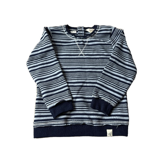 Burt's Bees Boys Navy Blue | Light Blue | Stripe Sweater Size: 3T Navy Blue | Light Blue | Stripe