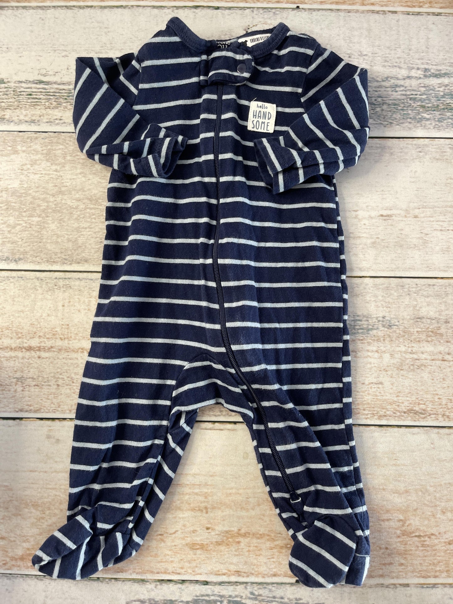 Carters Unisex Navy Blue | Light Blue | Striped Pajamas Size: 3 months Navy Blue | Light Blue | Striped