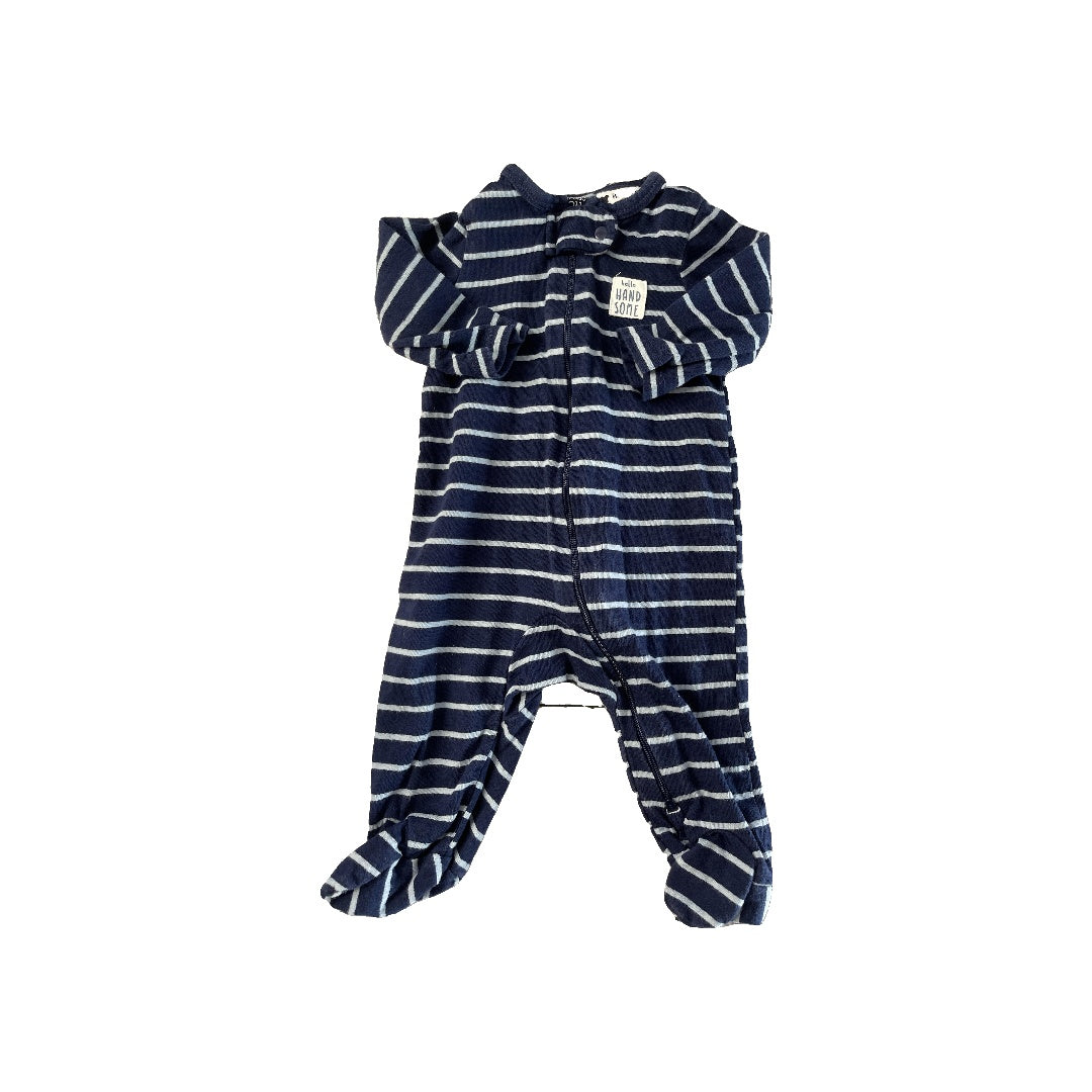 Carters Unisex Navy Blue | Light Blue | Striped Pajamas Size: 3 months Navy Blue | Light Blue | Striped