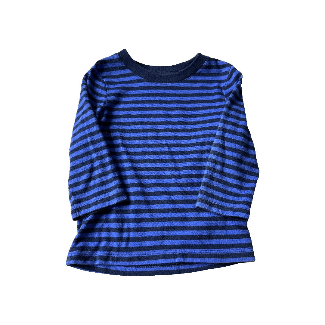 Cat & Jack Boys Navy Blue | Light Blue | Striped Long Sleeve T-Shirt Size: 12 months Navy Blue | Light Blue | Striped