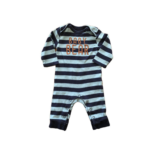 Carters Boys Navy Blue | Light Blue | Striped Button Down Short Sleeve Size: 3 months Navy Blue | Light Blue | Striped