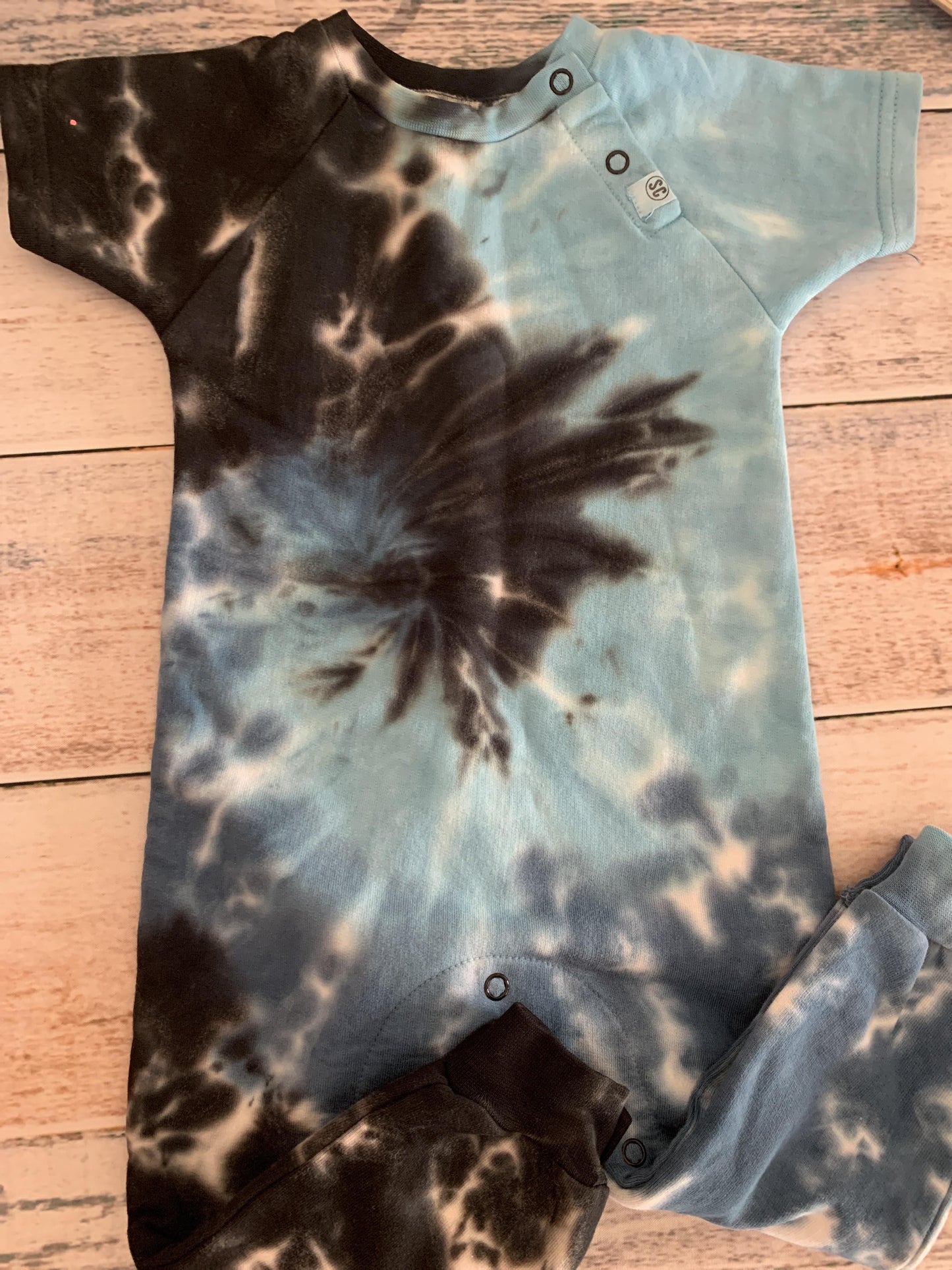 Sovereign Code Boys Navy Blue | Light Blue | Tie Dye Romper Size: 9 months Navy Blue | Light Blue | Tie Dye