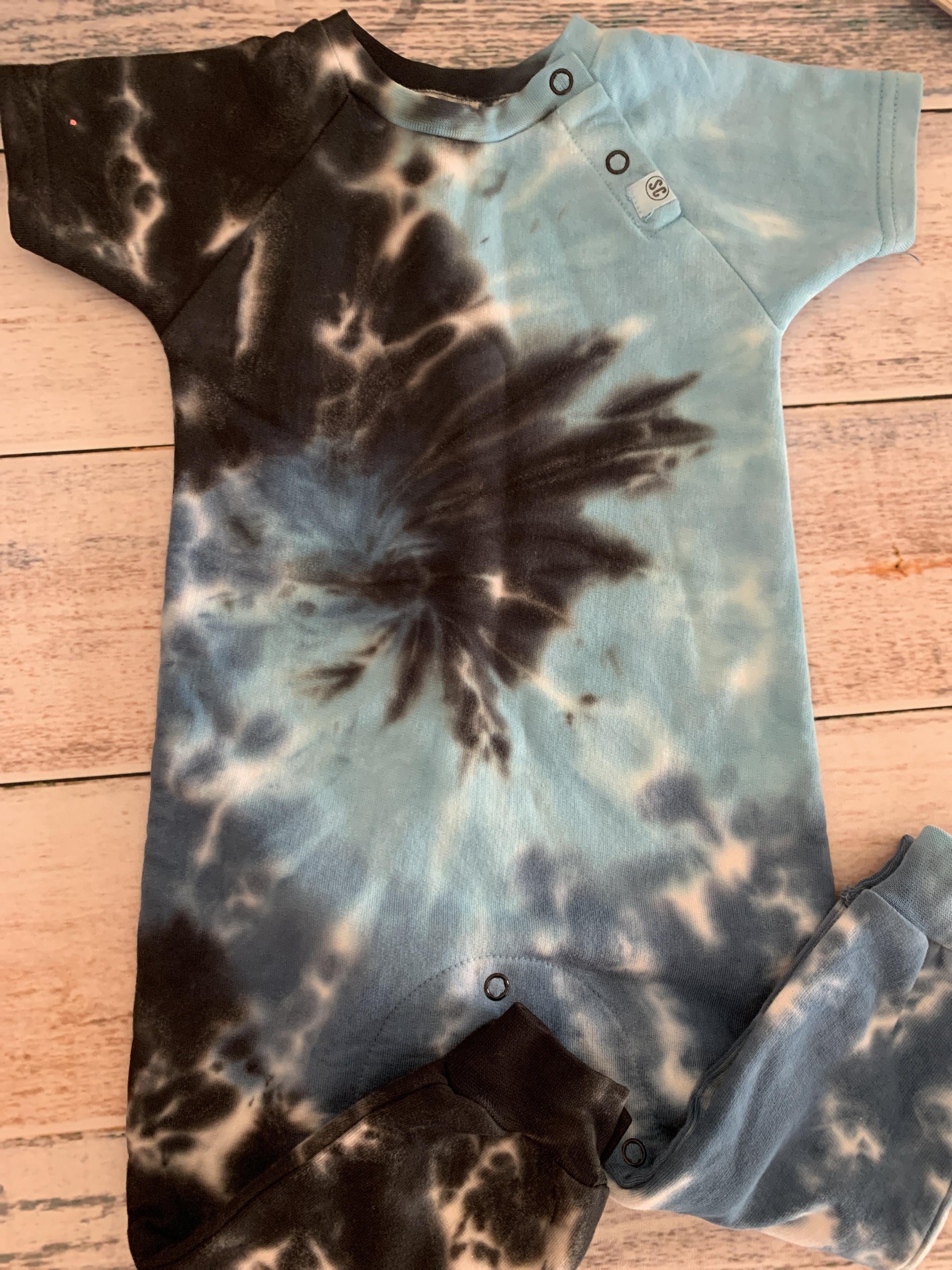 Sovereign Code Boys Navy Blue | Light Blue | Tie Dye Romper Size: 9 months Navy Blue | Light Blue | Tie Dye