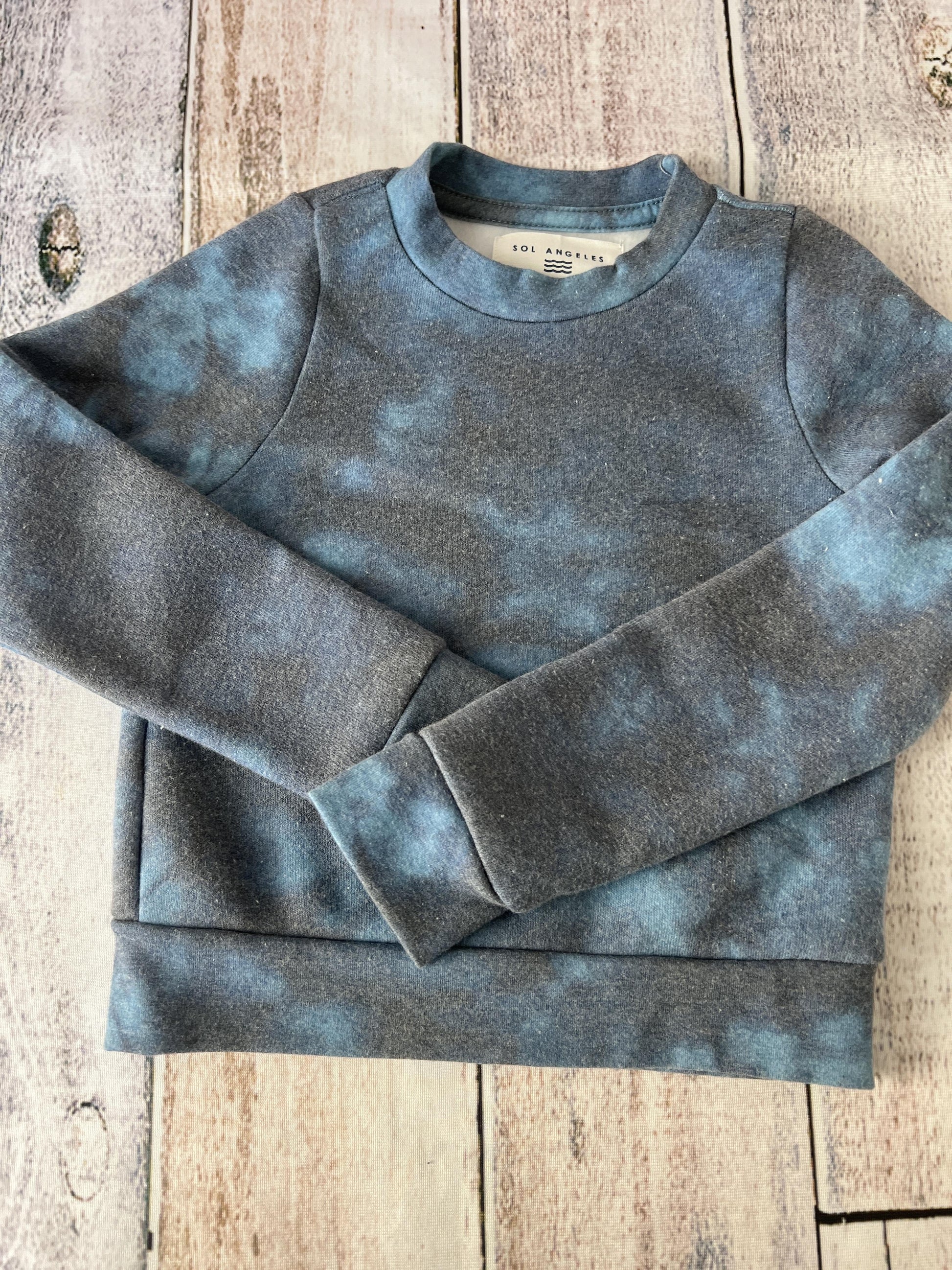 Sol Angeles Unisex Navy Blue | Light Blue | Tie Dye Sweatshirt Size: 2T Navy Blue | Light Blue | Tie Dye