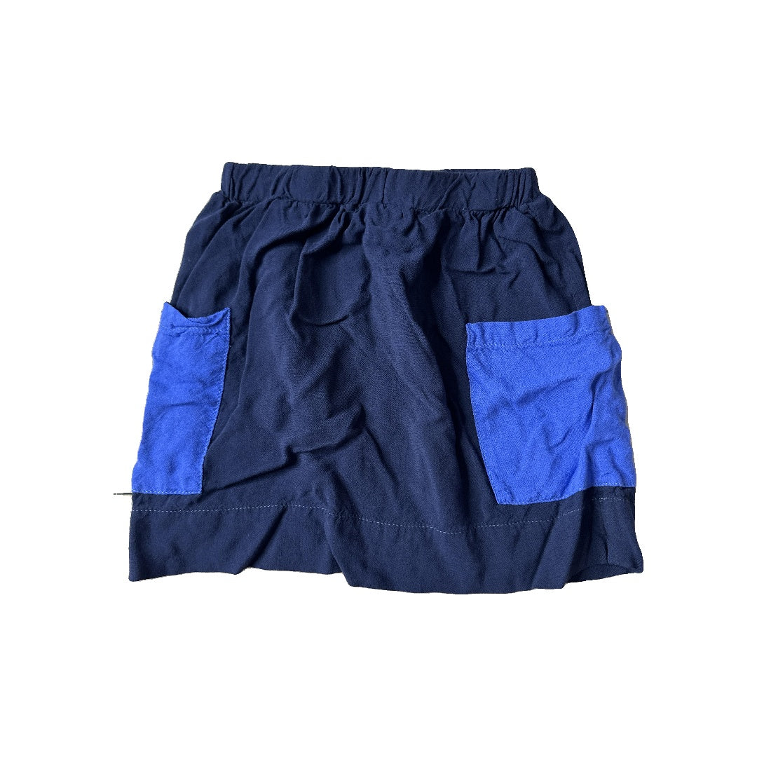 Peas and Queues Girls Navy Blue | Light Blue Skirt Size: 3T Navy Blue | Light Blue