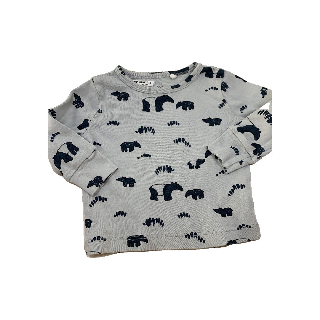 Oliver & Rain Unisex Navy Blue | Light Blue Pajamas Size: 6 months Navy Blue | Light Blue