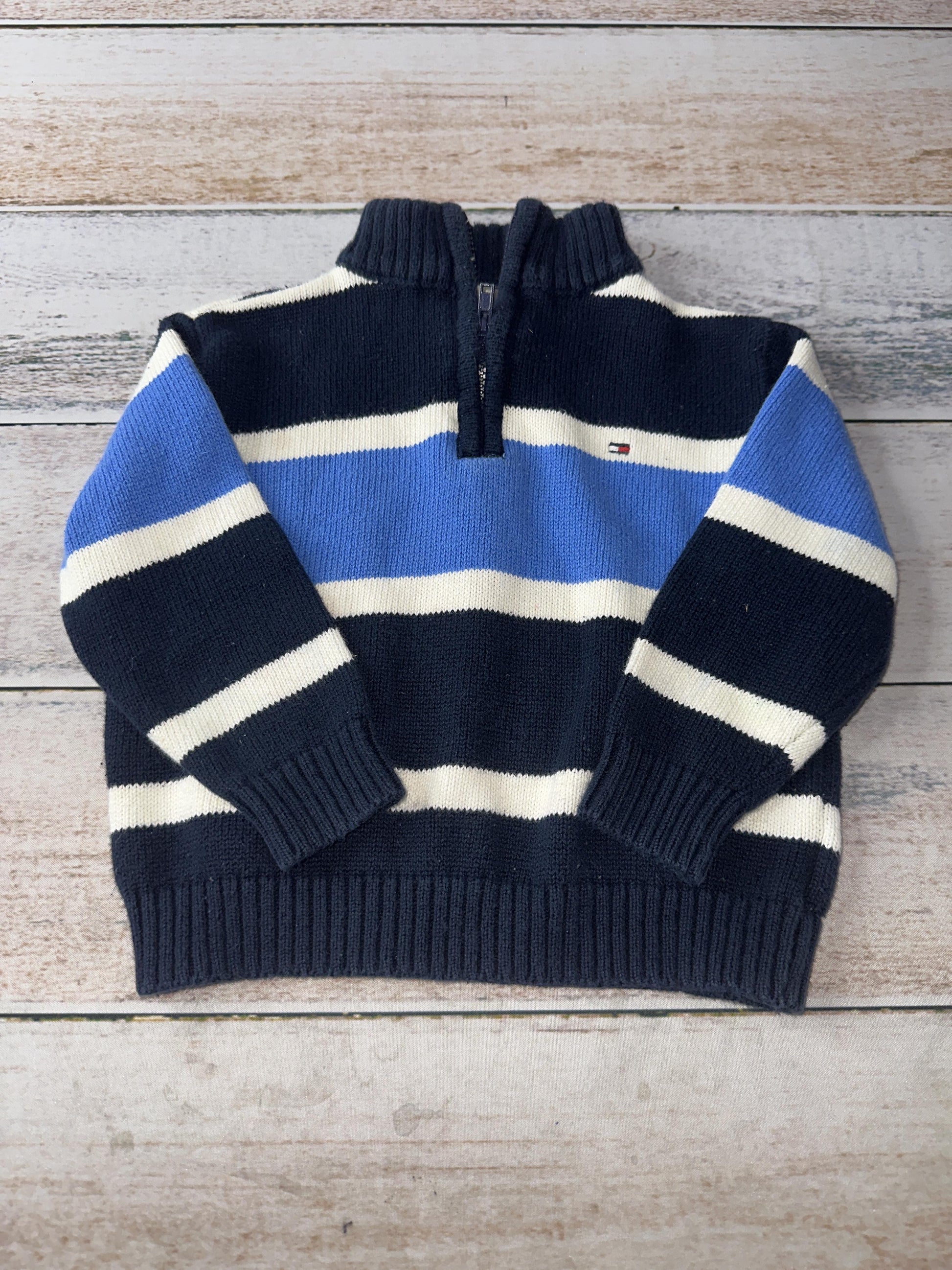 Tommy Hilfiger Boys Navy Blue | Light Blue Sweater Size: 12 months Navy Blue | Light Blue